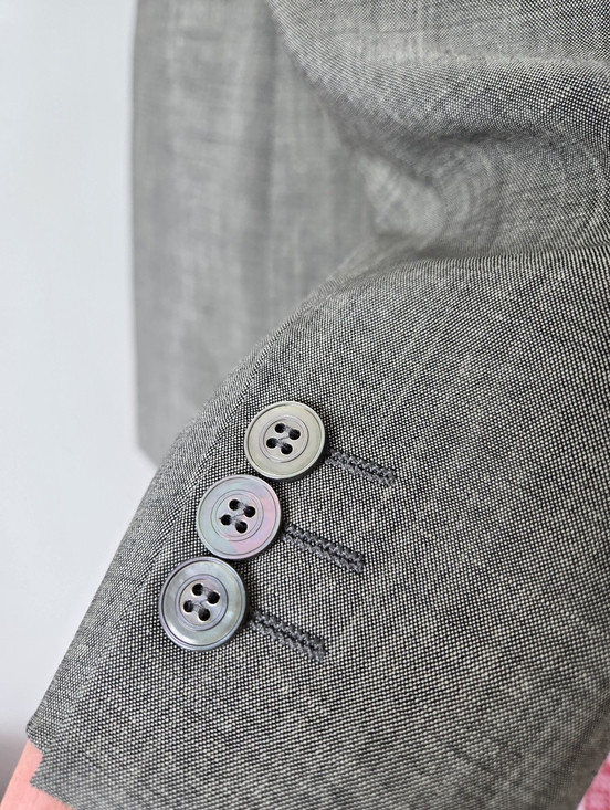 MAX MARA Virgin Wool And Mohair Lightweight Gray Single-Button Blazer. Size 8 - Picture 7 of 14